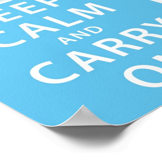 Ruhe bewahren und weiter fahren poster (Ecke)