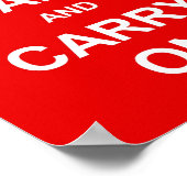 Ruhe bewahren und weiter fahren poster (Ecke)