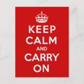 Ruhe bewahren und weiter fahren postkarte (Vorderseite)