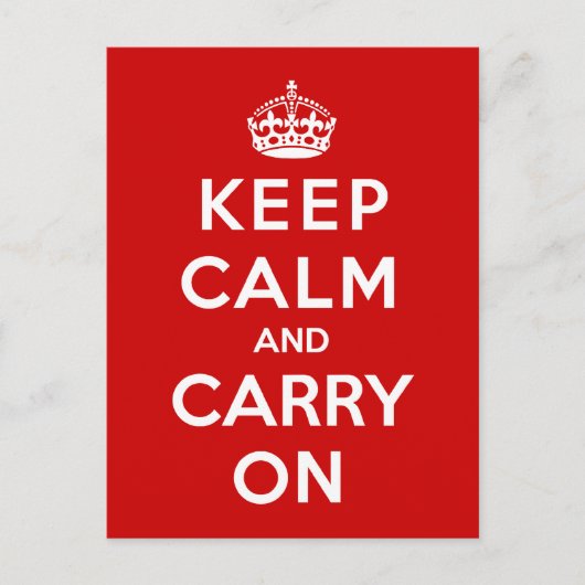 Ruhe bewahren und weiter fahren postkarte (Vorderseite)