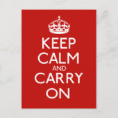 Ruhe bewahren und weiter fahren postkarte (Vorderseite)