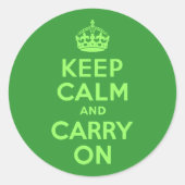 Ruhe bewahren und weiter fahren runder aufkleber (Vorderseite)