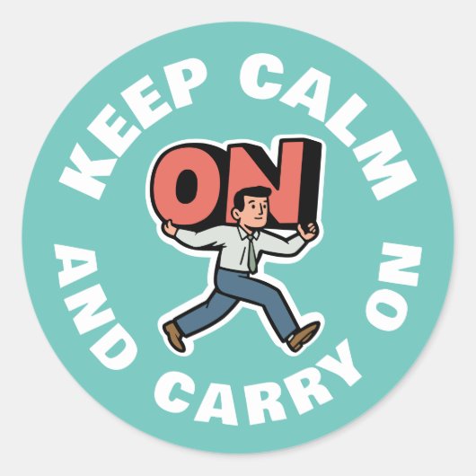 Ruhe bewahren und weiter fahren runder aufkleber (Vorderseite)