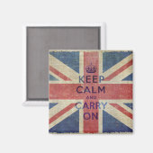 Ruhe bewahren und weiter fahren | UK-Flagge Magnet (Vorderseite/Rückseite)