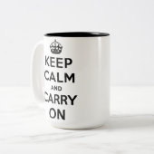 Ruhe bewahren und weiter fahren zweifarbige tasse (Vorderseite Links)
