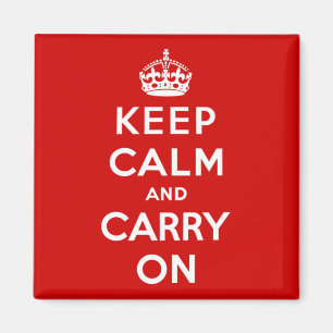 Ruhe bewahren und weiter tragen (rotes Design) Magnet