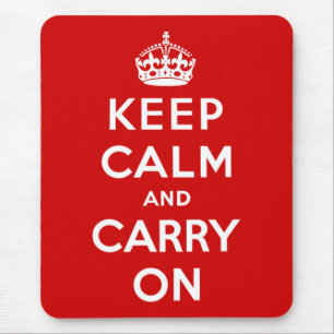 Ruhe bewahren und weiter tragen (rotes Design) Mousepad