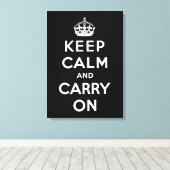 Ruhe bewahren und weiterführen (Schwarzes Design) Leinwanddruck (Insitu (Holzboden))