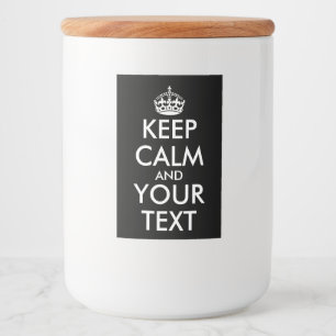 Ruhe bewahren und weitermachen - Ihre eigene Kraft Lebensmitteletikett