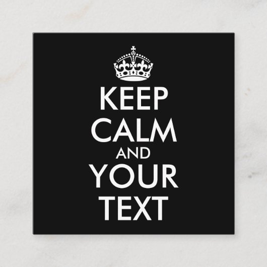 Ruhe bewahren und weitermachen - Ihre eigene Kraft Quadratische Visitenkarte (Vorderseite)