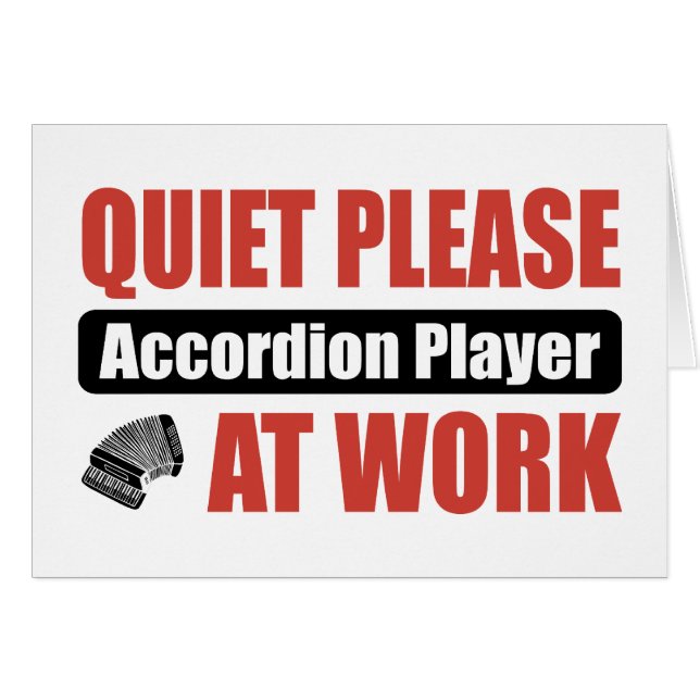 Ruhe-bitte Akkordeon-Spieler bei der Arbeit (Vorderseite (Horizontal))