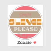 Ruhe bitte! aufkleber (Blatt)