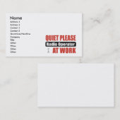 Ruhe-bitte Funker bei der Arbeit Visitenkarte (Vorne/Hinten)