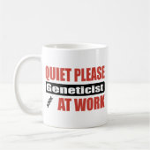 Ruhe-bitte Genetiker bei der Arbeit Kaffeetasse (Links)