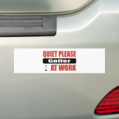 Ruhe-bitte Golfspieler bei der Arbeit Autoaufkleber (Auf Auto)