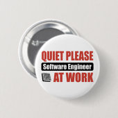 Ruhe-bitte Software Engineer bei der Arbeit Button (Vorne & Hinten)