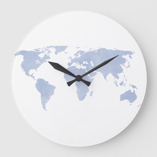 Ruhe-blaue Weltkarte-Wanduhr Große Wanduhr (Vorderseite)