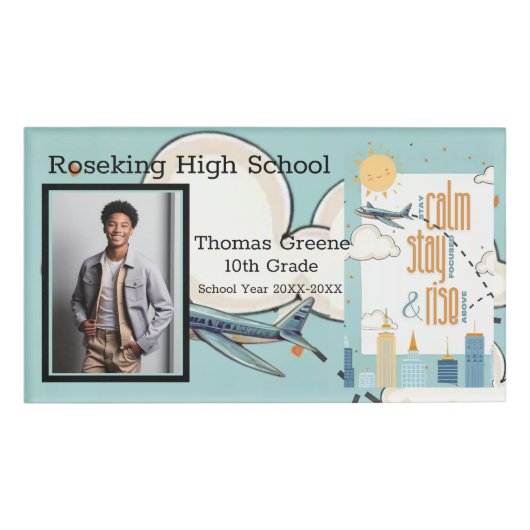 Ruhe bleibe, Fokus Bleibe und über den Themenberei Namenschild (Vorderseite)