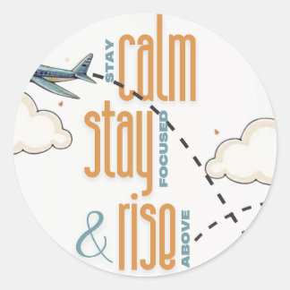 Ruhe bleibe, Fokus Bleibe und über den Themenberei Runder Aufkleber