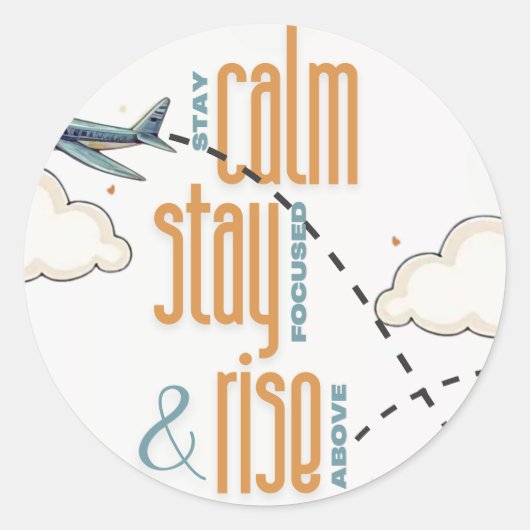 Ruhe bleibe, Fokus Bleibe und über den Themenberei Runder Aufkleber (Vorderseite)