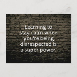 Ruhe bleibe lernen postkarte