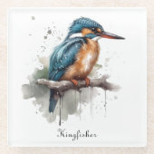 Ruhe des Eisvogels Glasuntersetzer (Vorderseite)