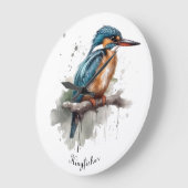 Ruhe des Eisvogels Große Wanduhr (Winkel)