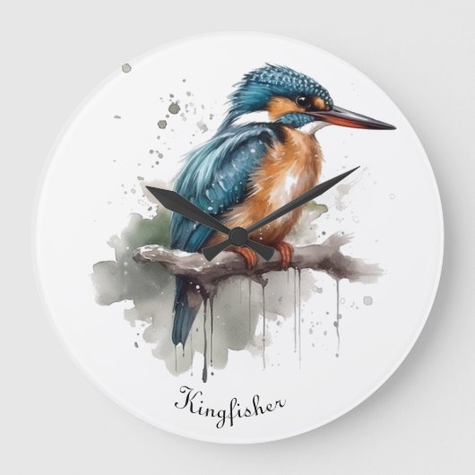 Ruhe des Eisvogels Große Wanduhr (Vorderseite)