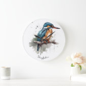 Ruhe des Eisvogels Große Wanduhr (Zuhause)