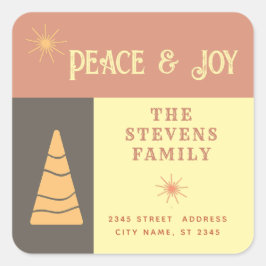 Ruhe & Freude Boho fröhliche Farbblockferien Quadratischer Aufkleber