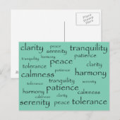 Ruhe, Frieden, Harmonie Postkarte (Vorne/Hinten)