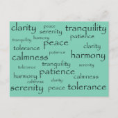 Ruhe, Frieden, Harmonie Postkarte (Vorderseite)