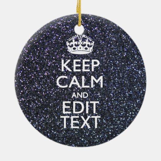 Ruhe für Ihren Text im Mitternachtsstil behalten Keramikornament (Hinten)