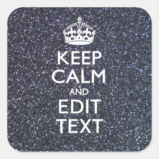 Ruhe für Ihren Text im Mitternachtsstil behalten Quadratischer Aufkleber (Vorderseite)