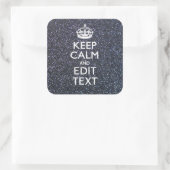 Ruhe für Ihren Text im Mitternachtsstil behalten Quadratischer Aufkleber (Tasche)