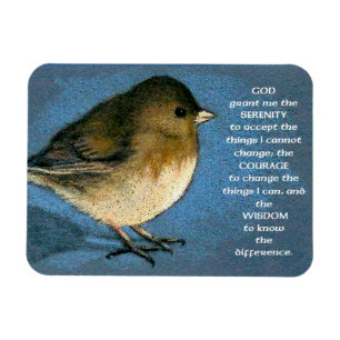 Ruhe-Gebet: Junco. Farbbleistift-Kunst Magnet
