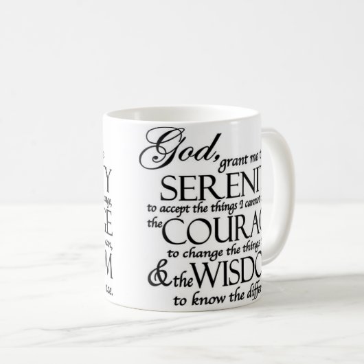 Ruhe-Gebet Kaffeetasse (VorderseiteRechts)