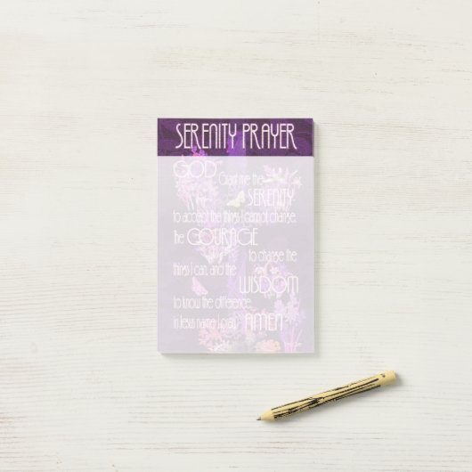 Ruhe-Gebet Post-it Klebezettel (Auf Schreibtisch)