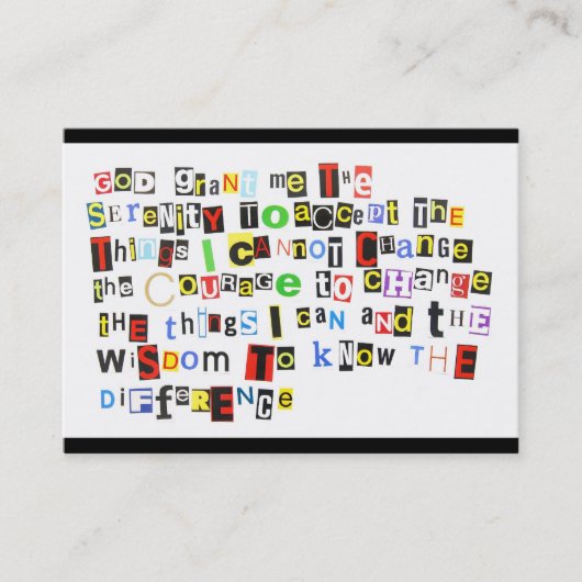 Ruhe-Gebet Visitenkarte (Vorderseite)