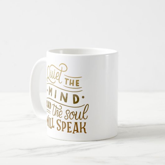Ruhe, Geist und Soul sprechen Kaffeetasse (Vorderseite Links)