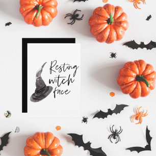 Ruhe Gesicht der Hexe Frohes Halloween Lustige Feiertagskarte