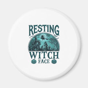 Ruhe Gesicht Hexe Halloween Spukhaus Kessel Magnet