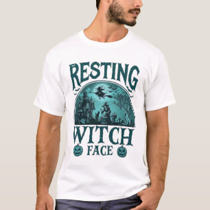 Ruhe Gesicht Hexe Halloween Spukhaus Kessel T-Shirt