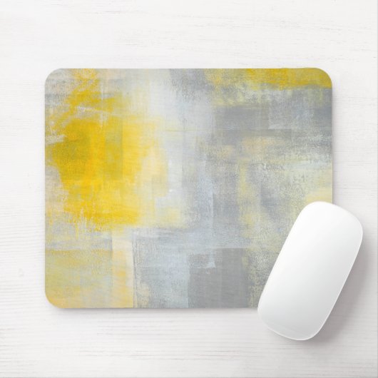 "Ruhe-" graue und gelbe abstrakte Kunst Mousepad (Mit Mouse)
