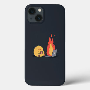 Ruhe im Chaos - Niedlicher Gelber Vogel & Fiery La Case-Mate iPhone Hülle