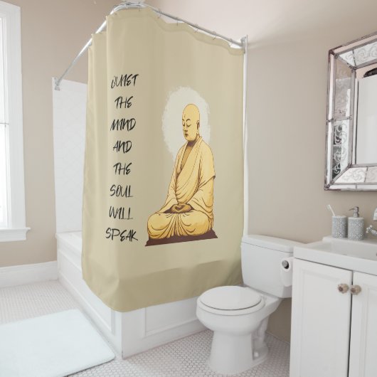 Ruhe im Geist und das Soul spricht MONK Duschvorhang (Beispiel)