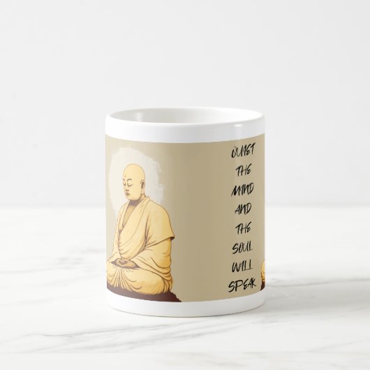 Ruhe im Geist und das Soul spricht MONK T-Shir Kaffeetasse (Mittel)