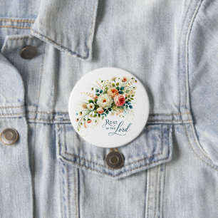 Ruhe im Herrn floral Button
