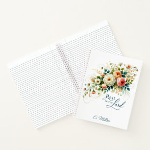 Ruhe im Herrn florale personalisiert Notizblock