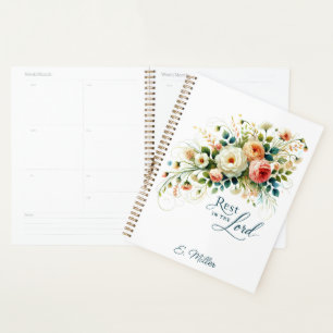 Ruhe im Herrn florale personalisiert Planer